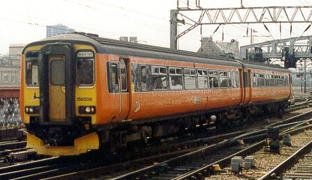 Orange 156508 at Glasgow Central 18.Aug.97